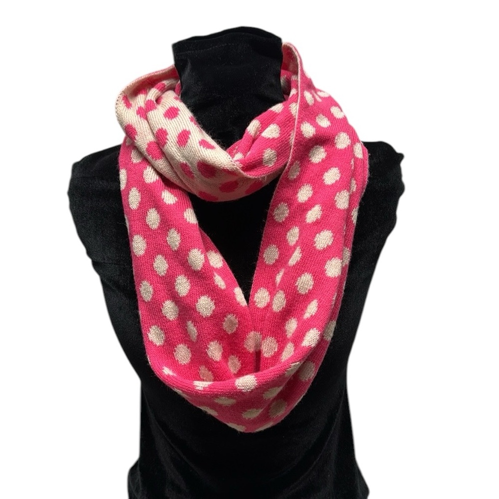 Old Navy acrylic pink polkadot infinity scarf 79x28 cm